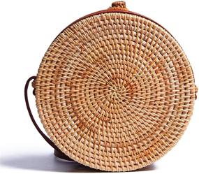 img 3 attached to 👜 Lanpet Women Round Rattan Bag: Stylish Handwoven Straw Crossbody Purse for Beach and Beyond