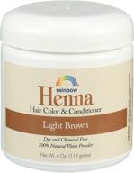 🌈 persian light brown hair color and conditioner - rainbow research henna, 4 ounce логотип