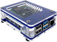 c4labs zebra poe + case kit for raspberry pi 4b or 3b+ and poe+ hat or official poe hat - true blue logo