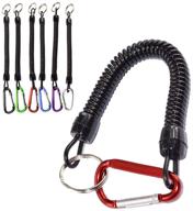 🔑 6-pack coil springs keychain with retractable coil cord and snap hook holder – carabiner keychain for cellphone логотип