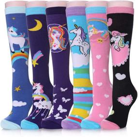 img 4 attached to 🧦 Cute Cartoon Animal Cotton Knee High Socks for Girls (3-12 Years) - MQELONG