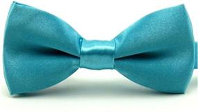 img 1 attached to Solid Blue Pre Tied Bowtie Turquoise Boys' Accessories for Bow Ties