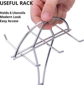 img 2 attached to 🔪 Organize and Display Your Kitchen Tools with LVKH Utensil Stand 6-Hook Rack - Sleek Stainless Steel Kitchen Utensil Holder