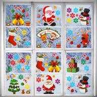 🎄 q-baby christmas window clings - 22 sheets of gnome snowflake reindeer snowman merry christmas santa claus stickers for festive window decorations and ornaments logo