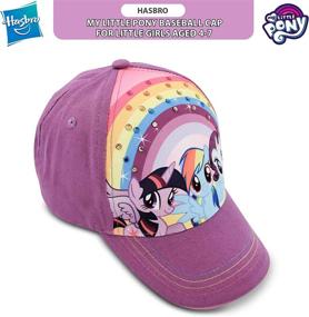 img 1 attached to 🦄 Adorable Hasbro Little Girls My Little Pony Rainbow Dash Baseball Cap with Dimensional Ears - Age 4-7