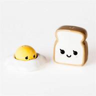 🍳 ceramic egg and toast salt and pepper shakers - gift box included logo