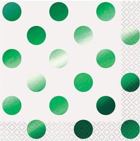 img 1 attached to Foil Green Polka Beverage Napkins