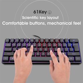 img 3 attached to 🔌 Snpurdiri ST-K3 60% Wired Gaming Keyboard: Compact, RGB Backlit & Waterproof for PC/Mac Gamers, Typists, and Travelers - Easy to Carry on Business Trips (Black)