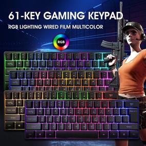 img 2 attached to 🔌 Snpurdiri ST-K3 60% Wired Gaming Keyboard: Compact, RGB Backlit & Waterproof for PC/Mac Gamers, Typists, and Travelers - Easy to Carry on Business Trips (Black)