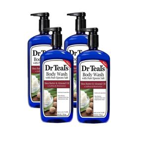 img 3 attached to 🧴 Dr Teal's Epsom Salt Body Wash with Pump - Shea Butter & Almond Oil - Pack of 4, 24 Oz Each - Soften & Moisturize Skin, Relieve Stress & Sore Muscles