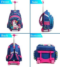 img 1 attached to Unicorn Rolling Backpacks by Meetbelify - Ideal Backpack for Kids