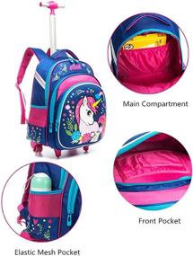 img 2 attached to Unicorn Rolling Backpacks by Meetbelify - Ideal Backpack for Kids