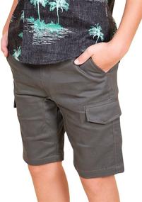 img 2 attached to 🩳 Versatile Brooklyn Athletics Boys' Cargo Shorts: Slim Fit, Multi Pocket, Stretch Twill Shorts