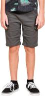 🩳 versatile brooklyn athletics boys' cargo shorts: slim fit, multi pocket, stretch twill shorts logo