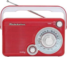 img 4 attached to Studebaker SB2002RB Portable AM/FM Radio With Headphone Jack And Aux-In Jack For Listening To Other Audio Sources (Red/White)