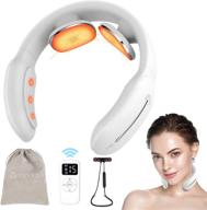 🔌 yuyaa electric pulse neck massager: advanced pain relief with heat | portable & intelligent | deep tissue trigger point massage for women & men | bonus bluetooth headphones (white) logo