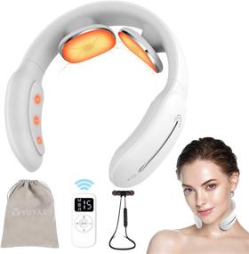 img 4 attached to 🔌 YUYAA Electric Pulse Neck Massager: Advanced Pain Relief with Heat | Portable & Intelligent | Deep Tissue Trigger Point Massage for Women & Men | Bonus Bluetooth Headphones (White)