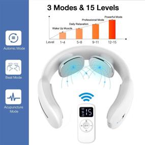 img 3 attached to 🔌 YUYAA Electric Pulse Neck Massager: Advanced Pain Relief with Heat | Portable & Intelligent | Deep Tissue Trigger Point Massage for Women & Men | Bonus Bluetooth Headphones (White)