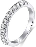 💍 eamti cz wedding band for women - 925 sterling silver half eternity stackable ring (sizes 4-10) logo