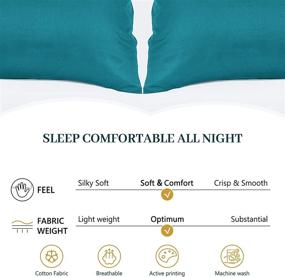 img 3 attached to Set of 2 Warmstar 100% Cotton Standard Size Pillow Cases - Teal, 400 Thread Count Pillowcases for Hair and Skin - 20x26 Inches, Soft Combed Cotton Pillow Case with Envelope Closure - Breathable and Ideal for SEO