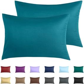 img 4 attached to Set of 2 Warmstar 100% Cotton Standard Size Pillow Cases - Teal, 400 Thread Count Pillowcases for Hair and Skin - 20x26 Inches, Soft Combed Cotton Pillow Case with Envelope Closure - Breathable and Ideal for SEO