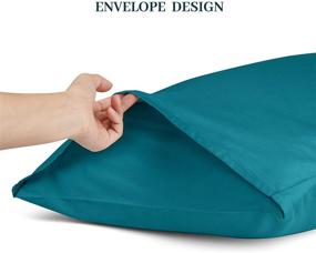 img 1 attached to Set of 2 Warmstar 100% Cotton Standard Size Pillow Cases - Teal, 400 Thread Count Pillowcases for Hair and Skin - 20x26 Inches, Soft Combed Cotton Pillow Case with Envelope Closure - Breathable and Ideal for SEO