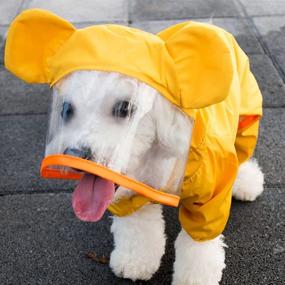 img 2 attached to Stay Dry with Clear Dog Raincoat Jacket: Hooded, Reflective Strip, Waterproof & Leash Hole – Perfect for Small to Medium Dogs & Puppies