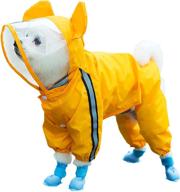 stay dry with clear dog raincoat jacket: hooded, reflective strip, waterproof & leash hole – perfect for small to medium dogs & puppies логотип