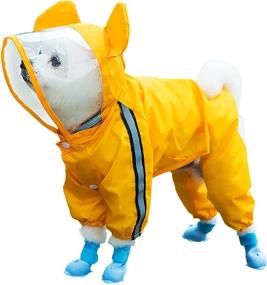 img 4 attached to Stay Dry with Clear Dog Raincoat Jacket: Hooded, Reflective Strip, Waterproof & Leash Hole – Perfect for Small to Medium Dogs & Puppies