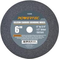 🛠️ efficient grinding wheel: powertec 15508 6" x 3/4" with 1/2" arbor and 150-grit silicon carbide logo