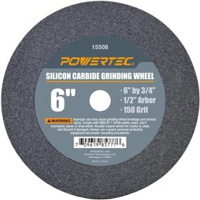 img 4 attached to 🛠️ Efficient Grinding Wheel: POWERTEC 15508 6" x 3/4" with 1/2" Arbor and 150-Grit Silicon Carbide