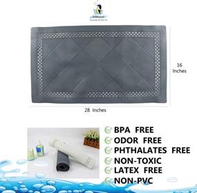 img 1 attached to SAFELAND Non-Slip Bath Mat, Shower and Tub Mat, 28x16 Inch, TPR Material, Eco-Friendly, Non-PVC, Machine Washable, Extra-Soft, Powerful Grip Suction Cups, Corded Tile Design – White