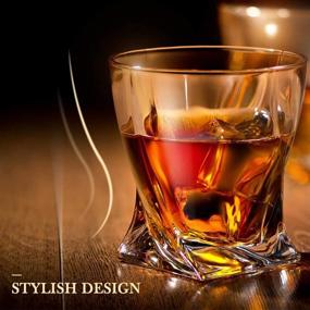 img 1 attached to Premium Crystal Clear Whiskey Glass Set of 4 - 10 oz Lead-Free Glassware, Luxury Gift Box, 4 Drink Coasters, & 1 Ice Tong for Bourbon, Scotch, Cognac, Irish Whisky