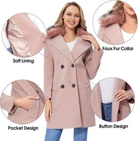 img 2 attached to 🧥 XULIKU Women's Long Warm Pea Overcoat - Double Breasted Trench Coat with Detachable Faux Fur Collar for Winter
