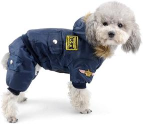 img 3 attached to 🐶 SELMAI зимняя куртка для маленьких собак с флисом Airman Snowsuit: водонепроницаемый комбинезон с капюшоном для дополнительного тепла (Выбирайте размер для идеальной посадки!)