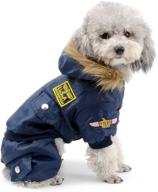 🐶 selmai зимняя куртка для маленьких собак с флисом airman snowsuit: водонепроницаемый комбинезон с капюшоном для дополнительного тепла (выбирайте размер для идеальной посадки!) логотип