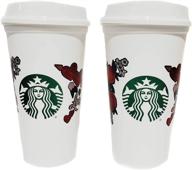 💕 valentine's day 2019 - set of 2 starbucks reusable cups: love heart rose, grande 16oz coffee cups logo