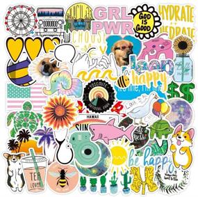 img 3 attached to 🌈 Vibrant 50Pcs Pack Vsco Cute Stickers: Waterproof Decals for Water Bottles, Laptop, Phones, and More - Perfect for Kids, Teens, Boys, and Girls