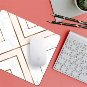 img 3 attached to 🖱️ Oriday Custom Gaming Mouse Pad - Chic White and Modern Gold Cross Line Design for Women - Non-Slip Rubber Thick Mouse Pad for Computers and Laptops