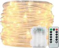 🔦 echosari 16.4ft 50 led rope lights: battery-operated fairy lights with remote, timer & 8 modes - waterproof outdoor garden string lights for indoor decoration логотип