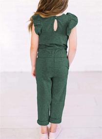 img 1 attached to GOSOPIN Girls' Short Sleeve Button Romper Pants Jumpsuits with Pockets - Casual & Trendy!