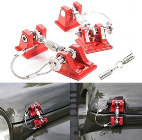 img 4 attached to Drizzle Hood Lock Hood Latches With Lock Bolt Strong Aluminum Alloy Material Catch For 2007-2017 Jeep Wrangler JK JKU JL (Key Red)