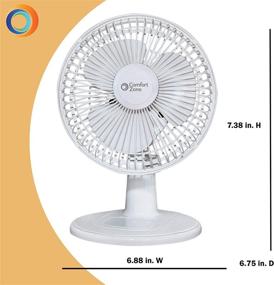 img 3 attached to 💨 Quiet and Efficient Comfort Zone CZ6D 6-inch Desk Fan (White) - Perfect for Your Work Desk or Table