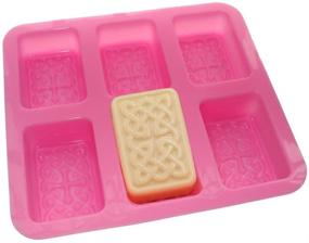 img 4 attached to 🧼 X-Haibei Celtic Knot Design Rectangle Silicone Glossy Soap Mold - 6-Cavity, Perfect for Cold Process Soaps