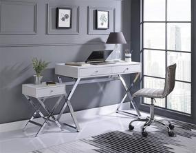 img 1 attached to ACME Coleen Side Table - Elegant White & Chrome Design for Modern Décor