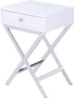 acme coleen side table - elegant white & chrome design for modern décor logo