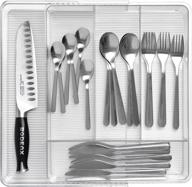 🔪 expandable silverware organizer by slideep - flatware drawer trays for kitchen cutlery, serving utensils & multi-purpose storage in kitchen, office, bathroom supplies logo
