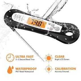 img 3 attached to 🌡️ Yatnchan Digital Meat Thermometer: Waterproof, Instant Read with Backlight & Calibration - Perfect for Cooking, Grilling, BBQs, and Outdoor Kitchen Use