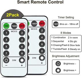 img 3 attached to 🔮 LightsEtc 8 Modes 2 Pack 33 Feet Fairy String Lights: Remote Control, Battery Operated, Waterproof Copper Wire, Perfect for Room Wedding Garden Party Wall Tree Decoration