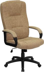 img 3 attached to Comfortable and Stylish Beige Fabric Swivel Office Chair with Arms by Flash Furniture